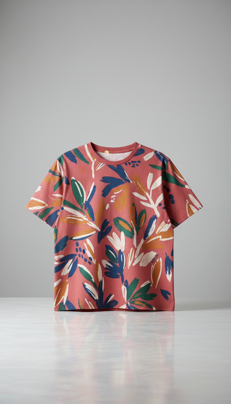 Rose Red Artist-Designed Pattern Shirt
