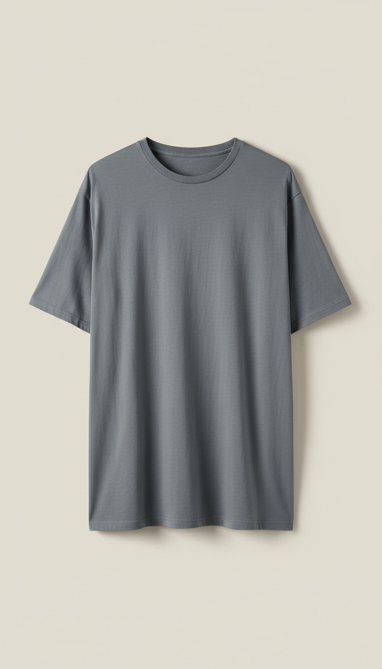 Slate Gray Flowing Cotton T-Shirt