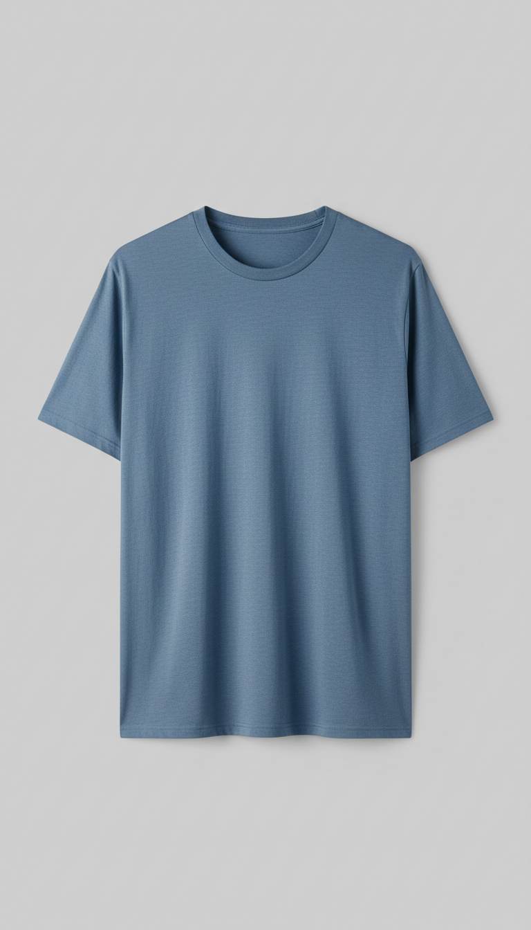 Steel Blue Crew Neck T-Shirt
